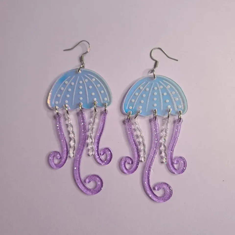 MiniKitty Jellyfish øredobber akryl statement