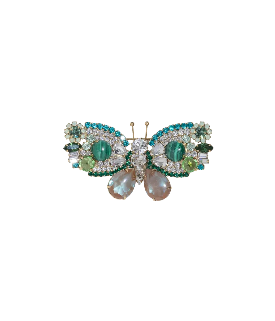Loren Hope Medium Butterfly brosje malachite