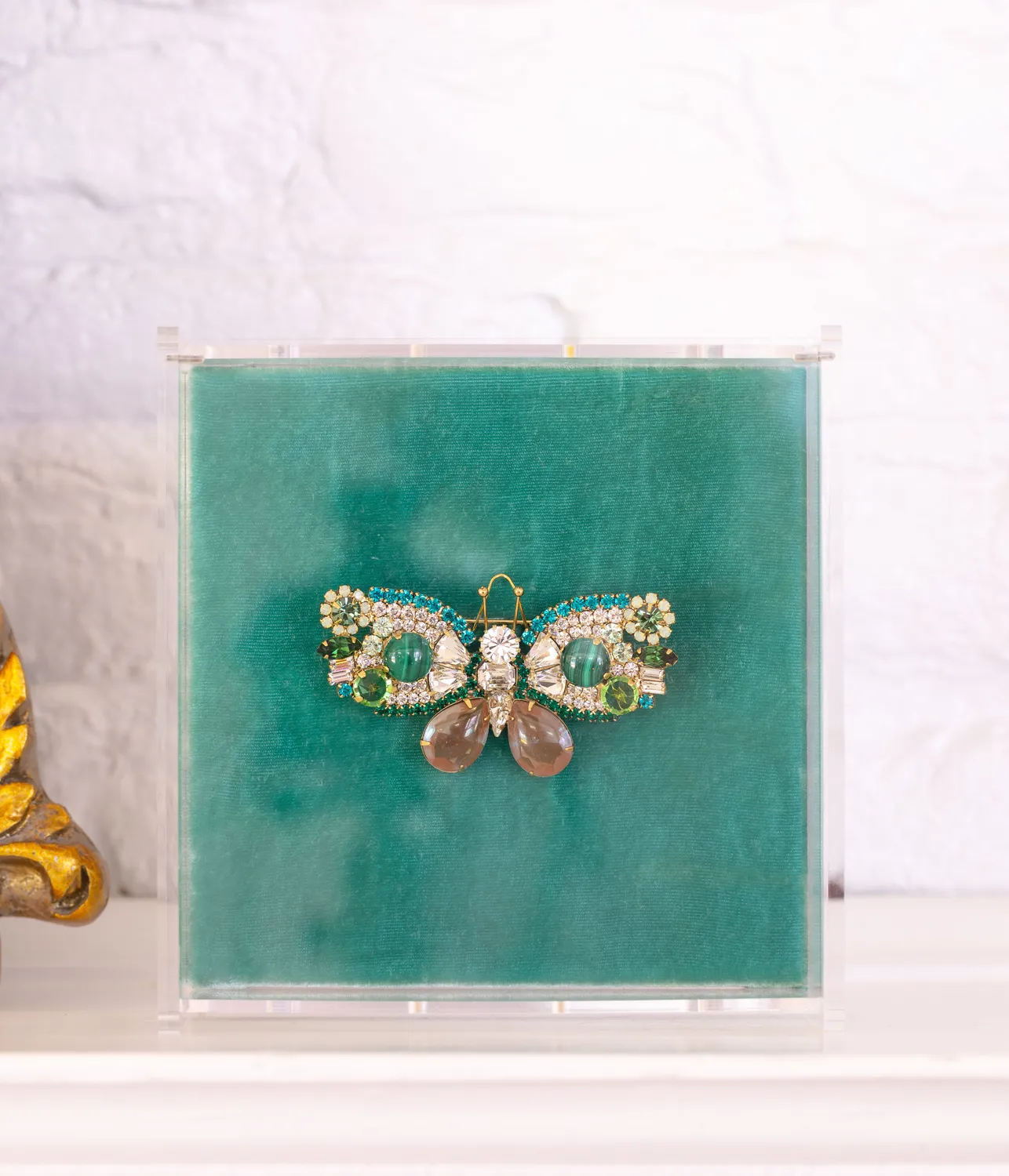 Loren Hope Medium Butterfly brosje malachite