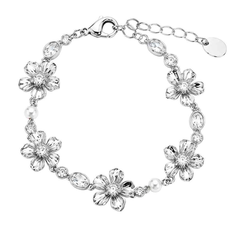 IOAKU La Fleur Garden armbånd hvit gull blomst