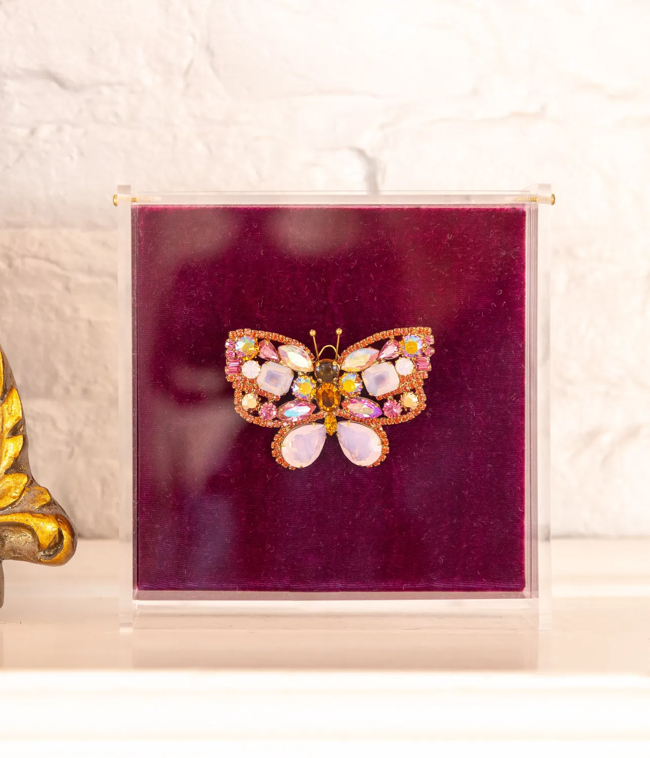 Loren Hope Small Butterfly brosje Rose Opal unik