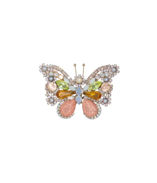 Loren Hope Medium Butterfly brosje grey pearl unika