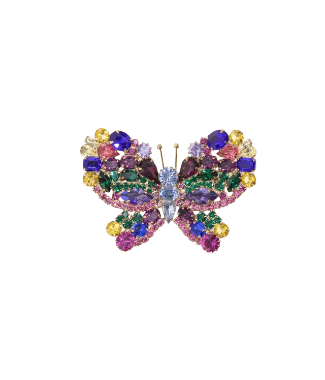 Loren Hope Medium Butterfly brosje cobalt amethyst rose