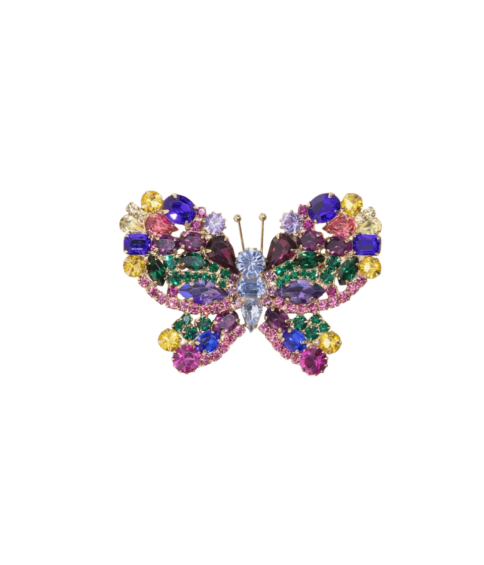 Loren Hope Medium Butterfly brosje cobalt amethyst rose