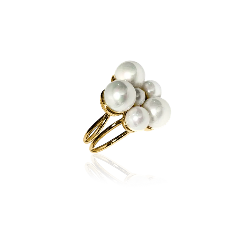 IOAKU Berry Pearl Maxi ring gull justerbar