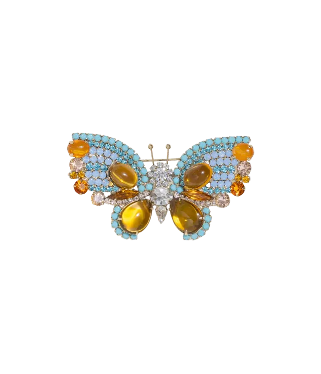 Loren Hope Butterfly brosje turkis topas krystall unik