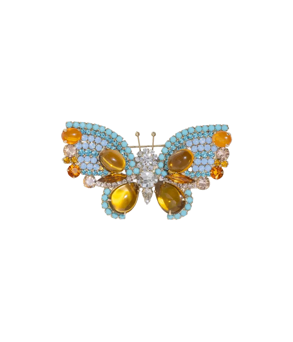 Loren Hope Butterfly brosje turkis topas krystall unik