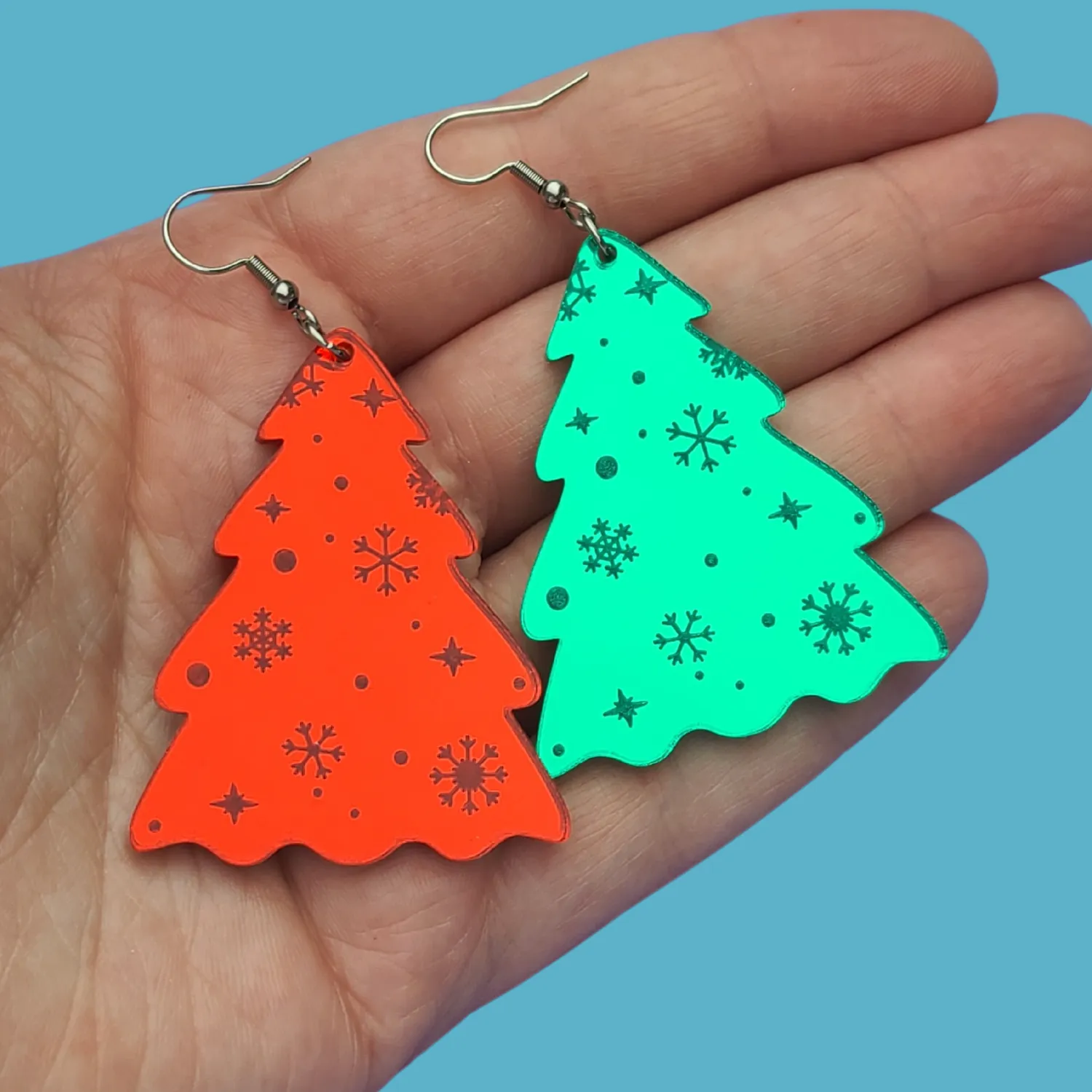 MiniKitty Christmas Tree øredobber grønn rød speil