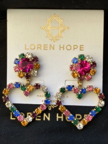 Loren Hope Cupid hjerteøredobber blush krystall