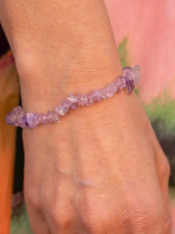 pfg Stockholm Gemstone armband lilla halvedelsten