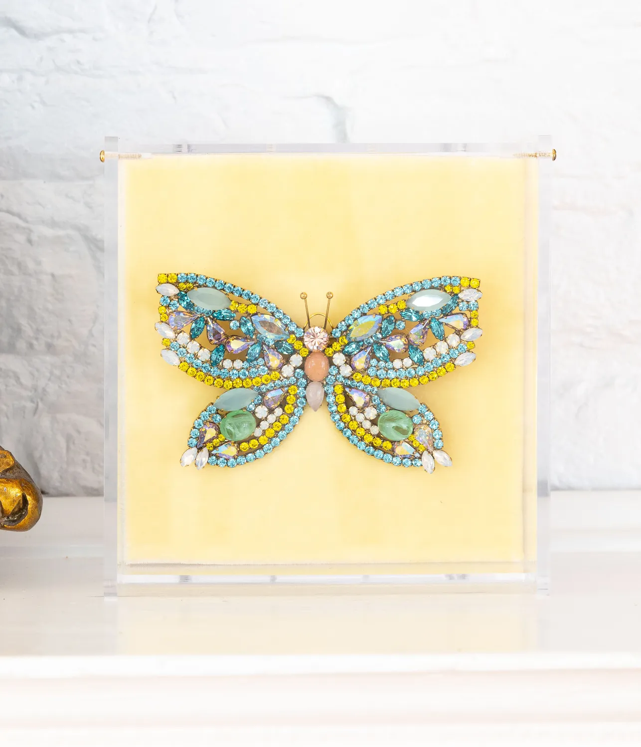 Loren Hope Butterfly brosje Citrine Aqua Rose unik