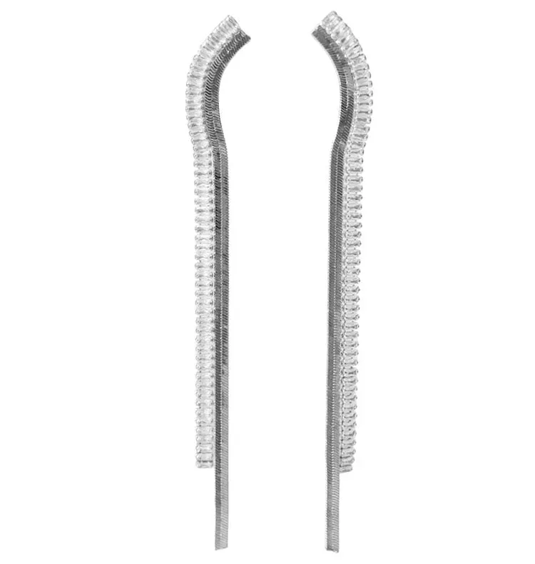 Wos Wos Up Ivanna øredobber sølv 11 cm zirkonia