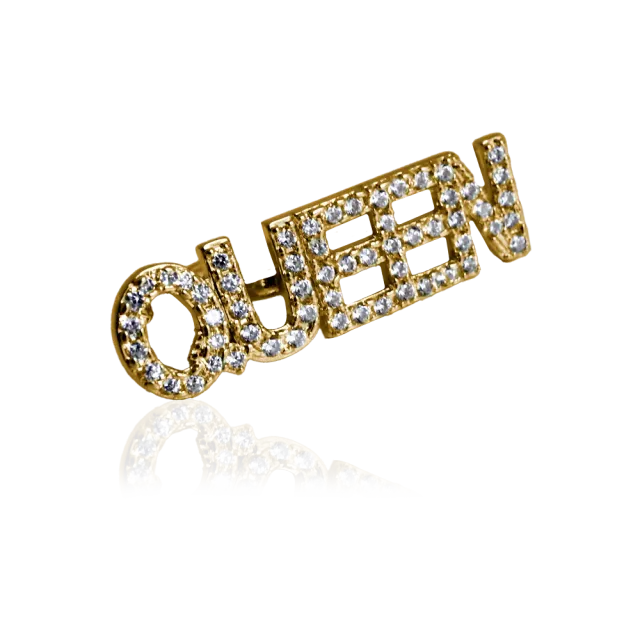 IOAKU Statement Sparkle Queen ring gull justerbar