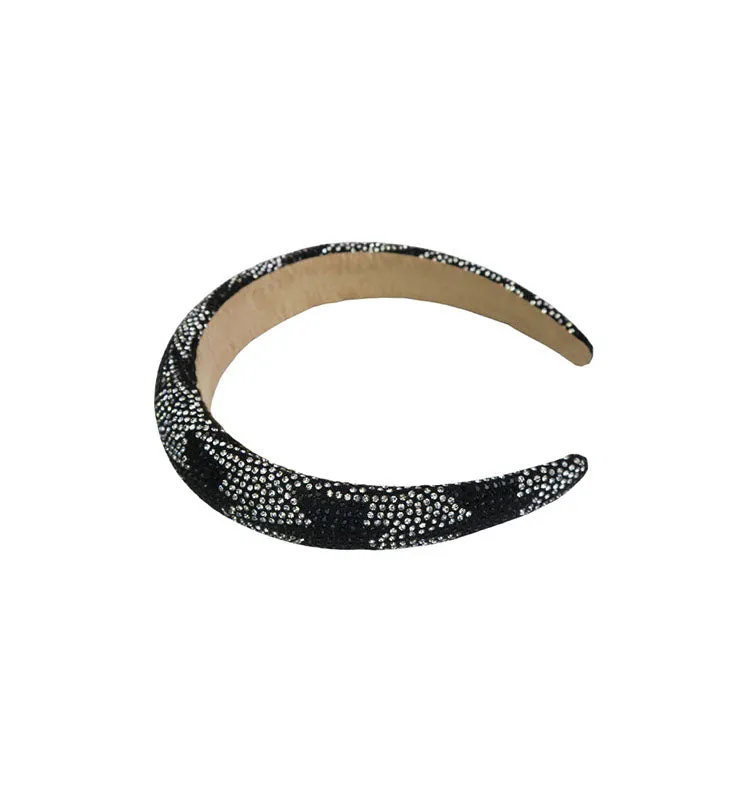 Wos Flashy hårbøyle sort strass one size