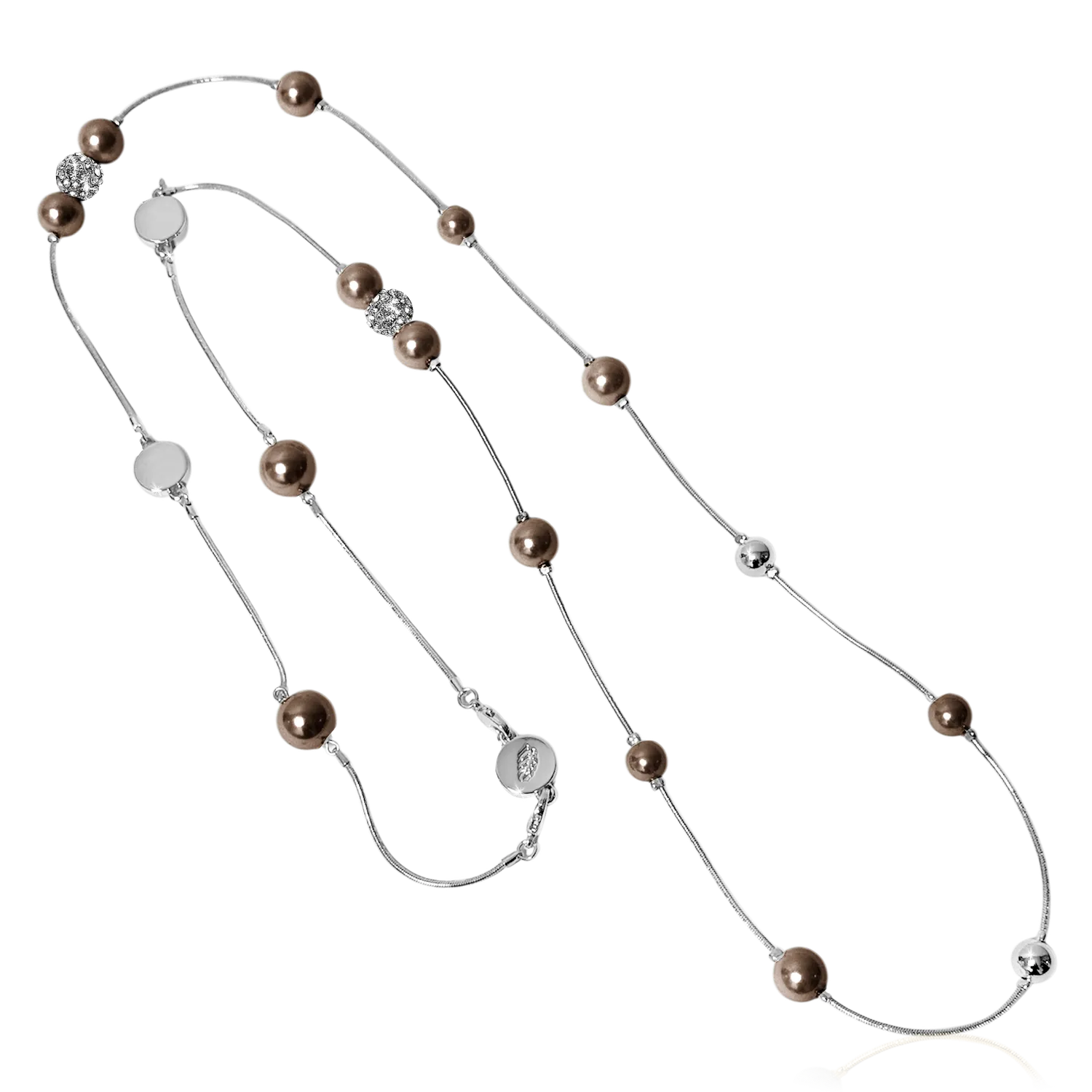 IOAKU Berry Pearl Sparkle Iconic halskjede brun gull