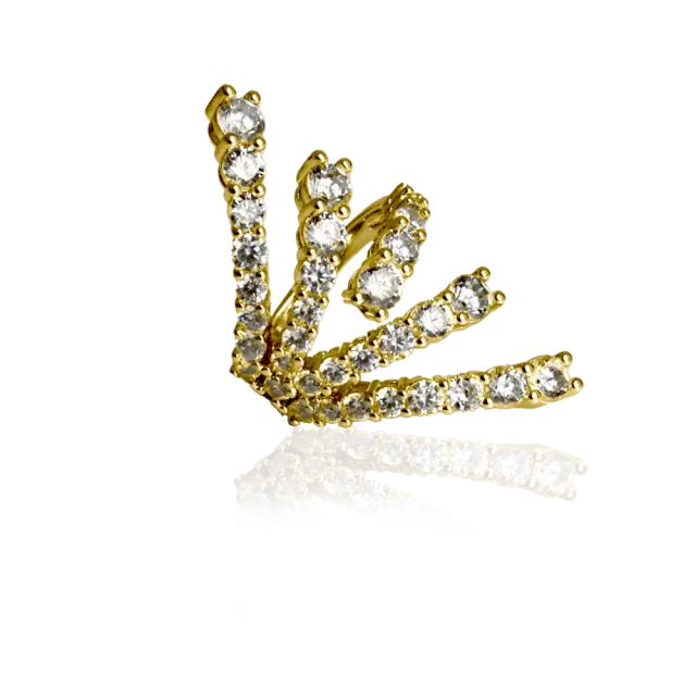 IOAKU Sparkle Sunfeather ring gull justerbar 4 cm