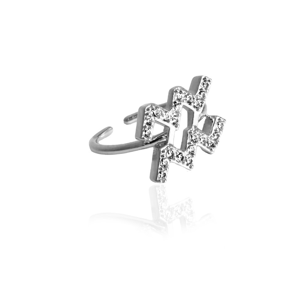 IOAKU Zodiac Sparkle micro ring gull justerbar