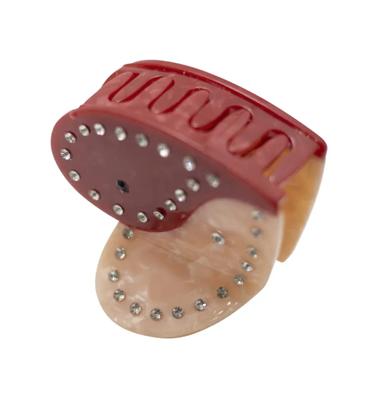 Wos WOS UP Love Me hårklype beige rød 6 cm