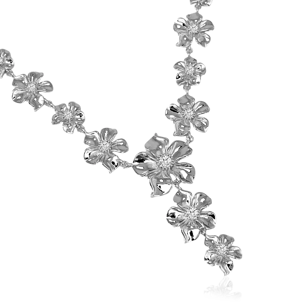 IOAKU La Fleur Multi halskjede gull 38+6 cm blomst