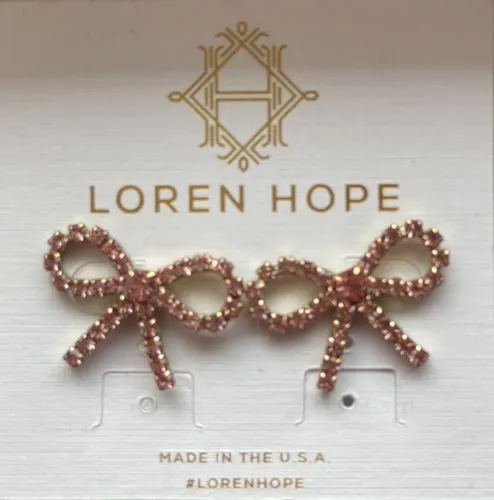 Loren Hope London Bow øredobber gull krystall
