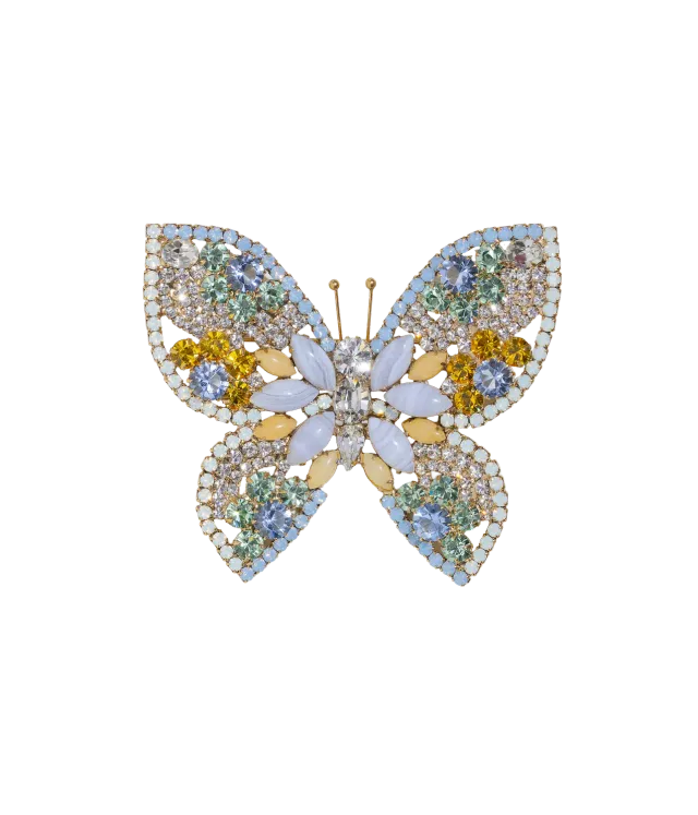 Loren Hope X-Large Butterfly brosje Blue Agate