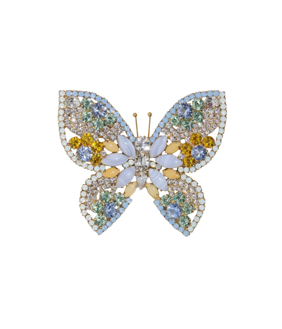 Loren Hope X-Large Butterfly brosje Blue Agate