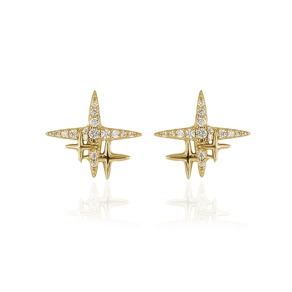IOAKU Twinkle Star Stud øredobber gull 1,5 cm nikkelfri