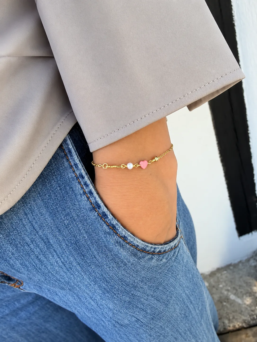 Wioga Erna armbånd forgylt 15,5 cm gull