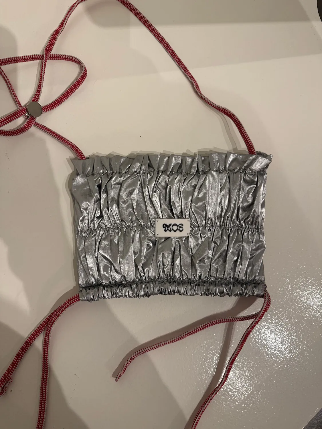 Wos Vilda veske skulderveske sølv nylon