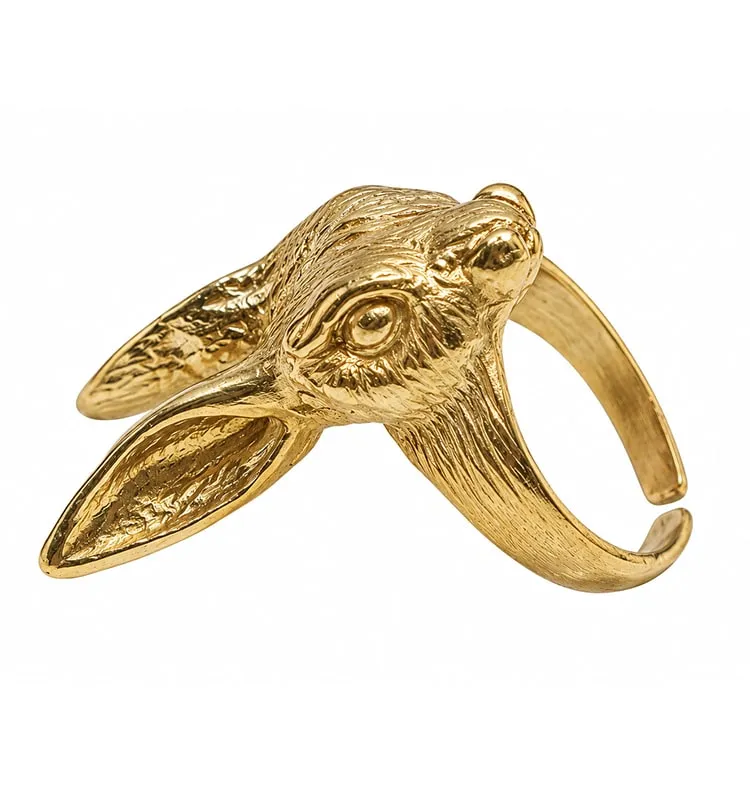 Wos Rabbit ring messing justerbar 1,5–3 cm