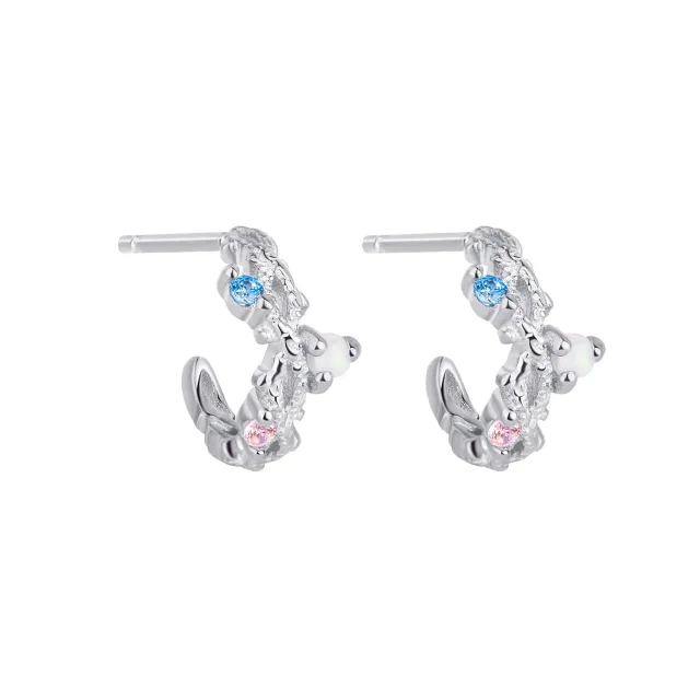 Wioga Minako øreringe sølv 1 cm zirkonia