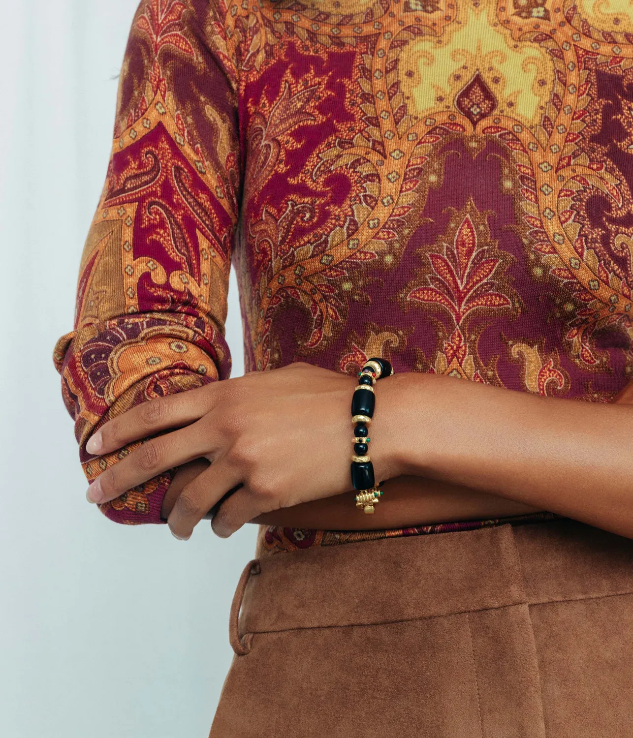 Loren Hope Matilde Bracelet Jet armbånd sort gull