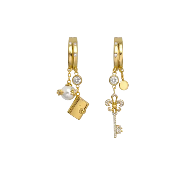 IOAKU Lucky Code Loop øredobber gull charms