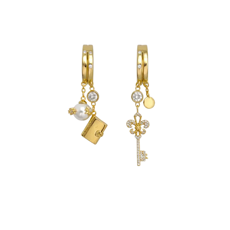 IOAKU Lucky Code Loop øredobber gull charms