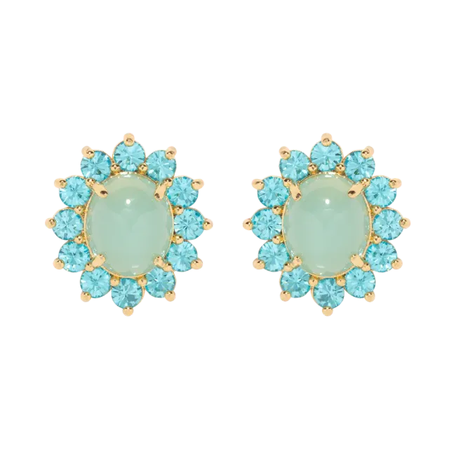 Loren Hope Georgie Stud øredobber Aqua 2 cm gull