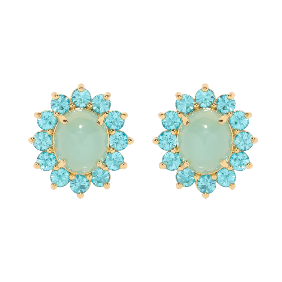 Loren Hope Georgie Stud øredobber Aqua 2 cm gull