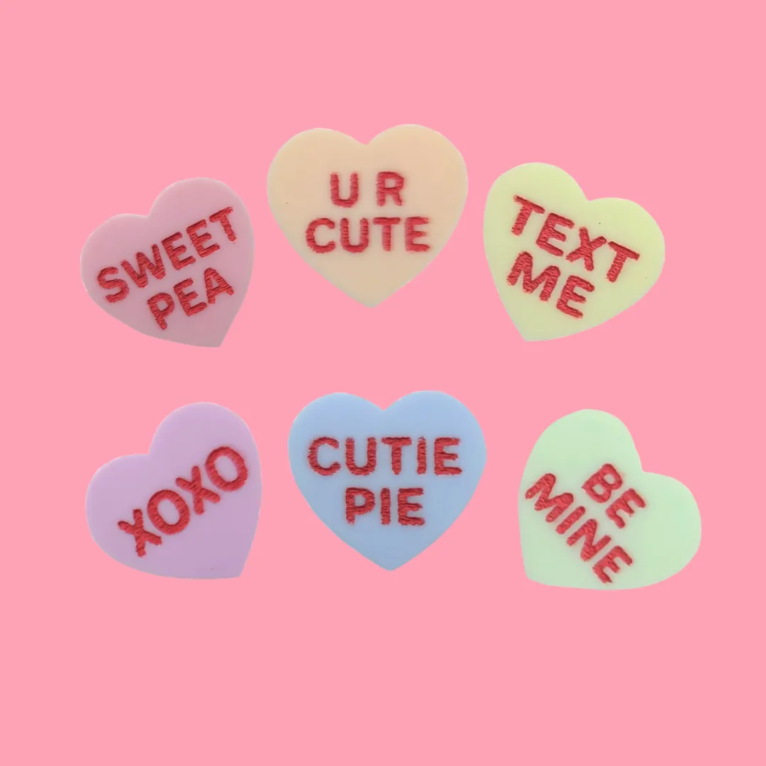 MiniKitty Conversation Heart Stud øredobber akryl