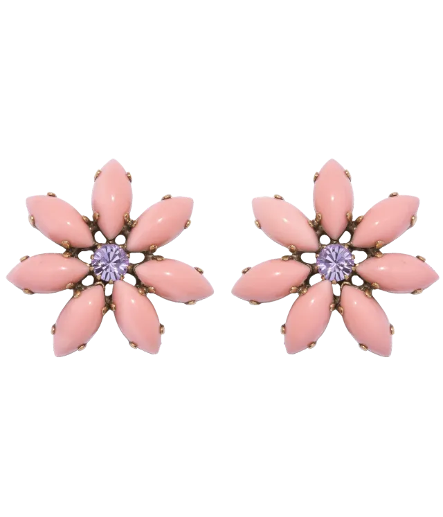 Loren Hope Violetta øredobber rosa 3,5 cm blomst