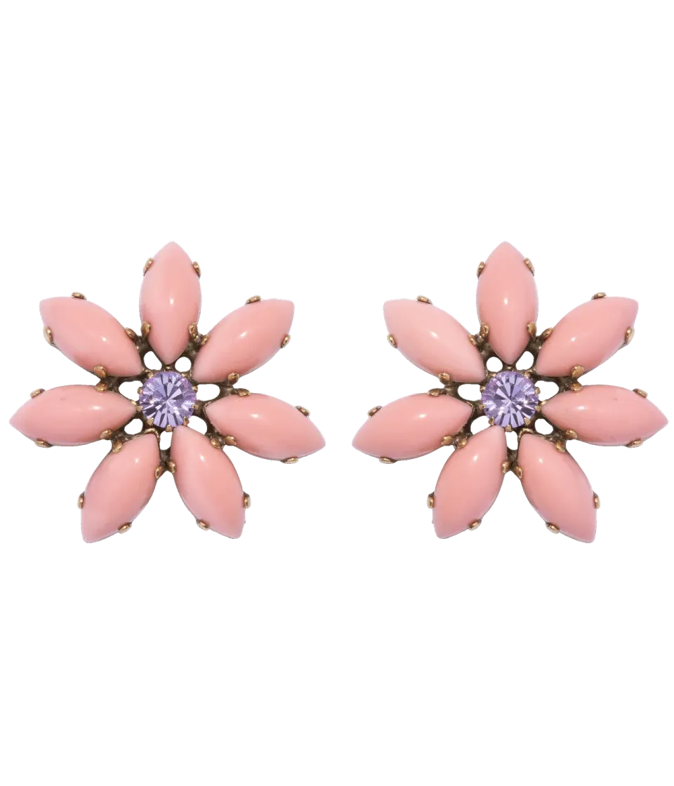 Loren Hope Violetta øredobber rosa 3,5 cm blomst