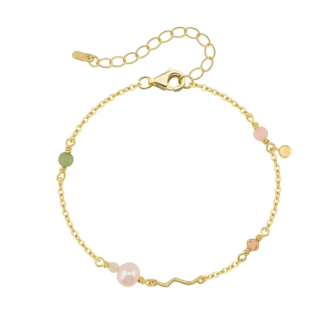 Wioga Grace armbånd forgylt perle 15,5-19 cm