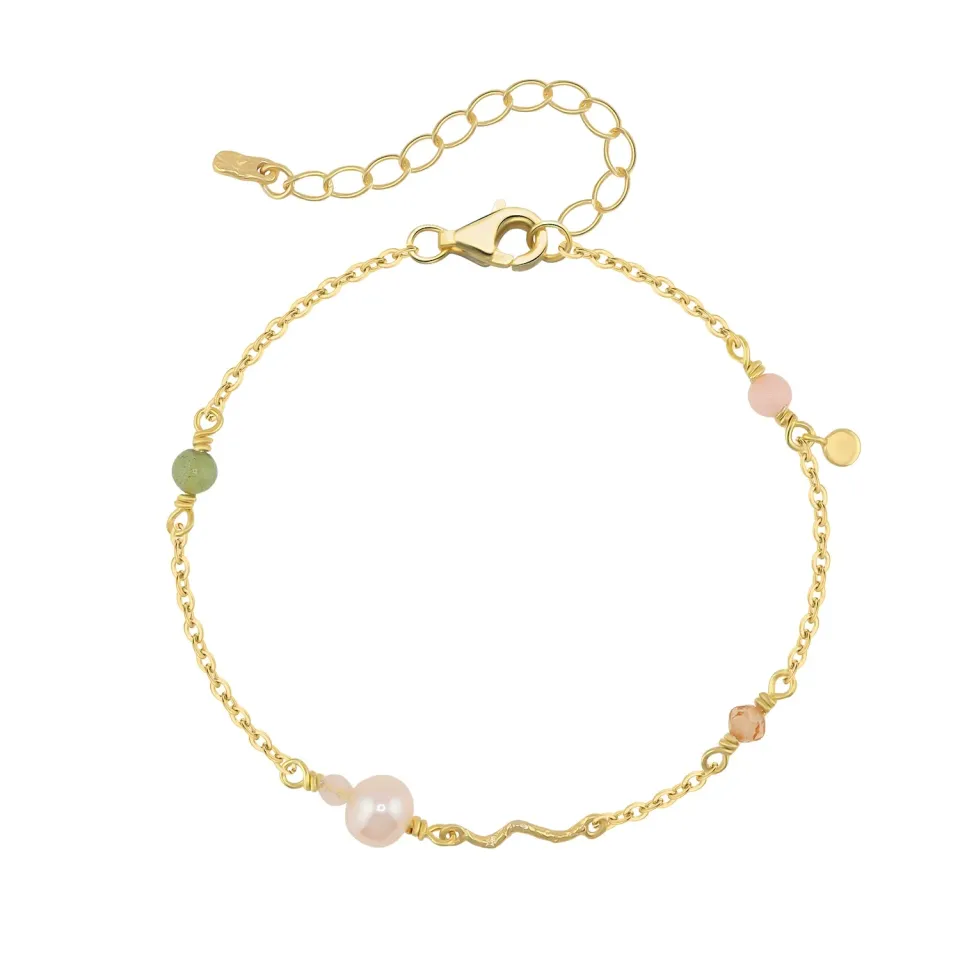 Wioga Grace armbånd forgylt perle 15,5-19 cm