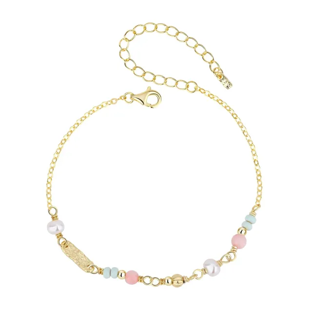 Wioga Alison armbånd forgylt 15,5–18 cm perler