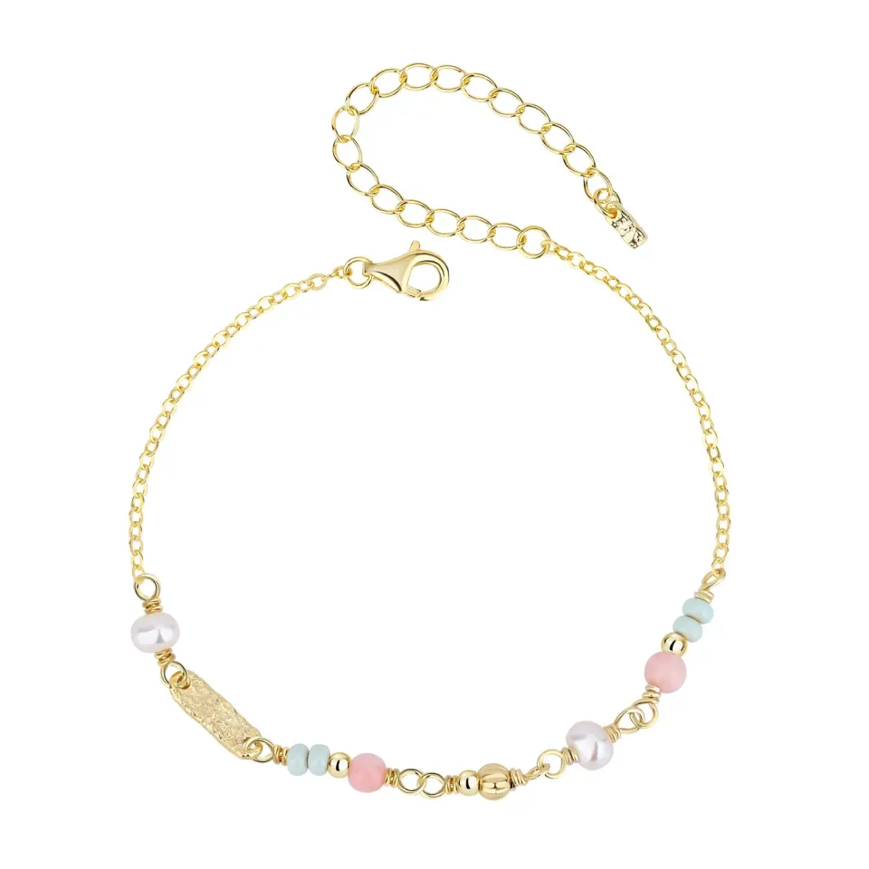 Wioga Alison armbånd forgylt 15,5–18 cm perler