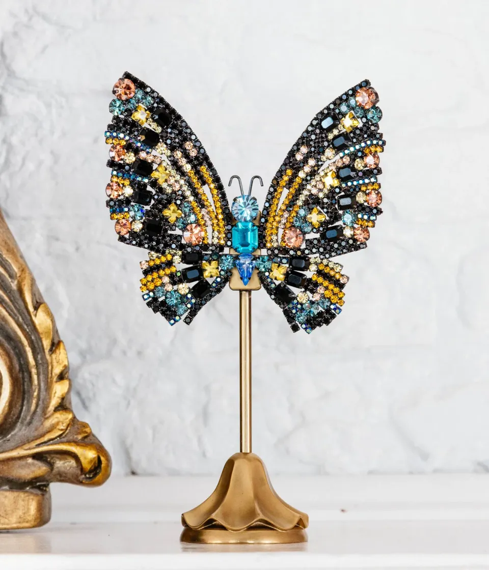 Loren Hope Empress Butterfly Black Apricot Blue skulptur