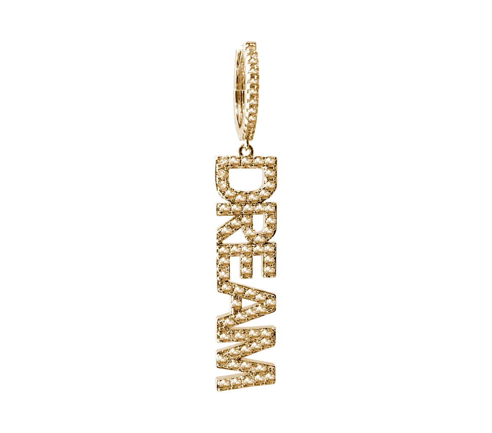 IOAKU Statement Dream hoop øredobber gull bokstav