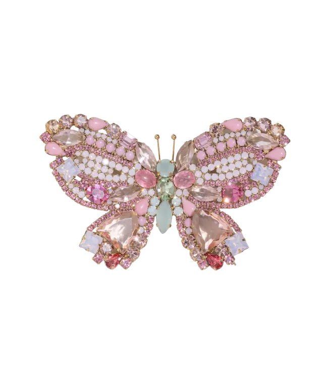 Loren Hope X-Large Butterfly brosje rose opal unika