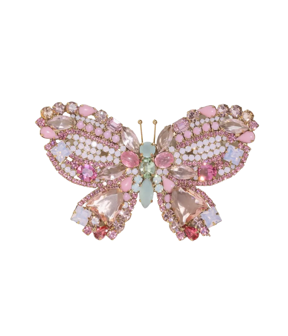 Loren Hope X-Large Butterfly brosje rose opal unika