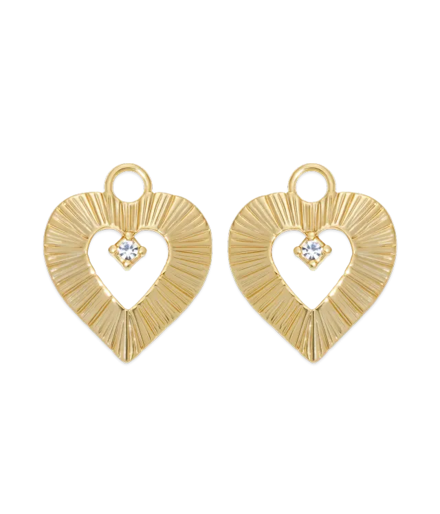 Loren Hope Heart Huggie Charms øredobber gull forgylt