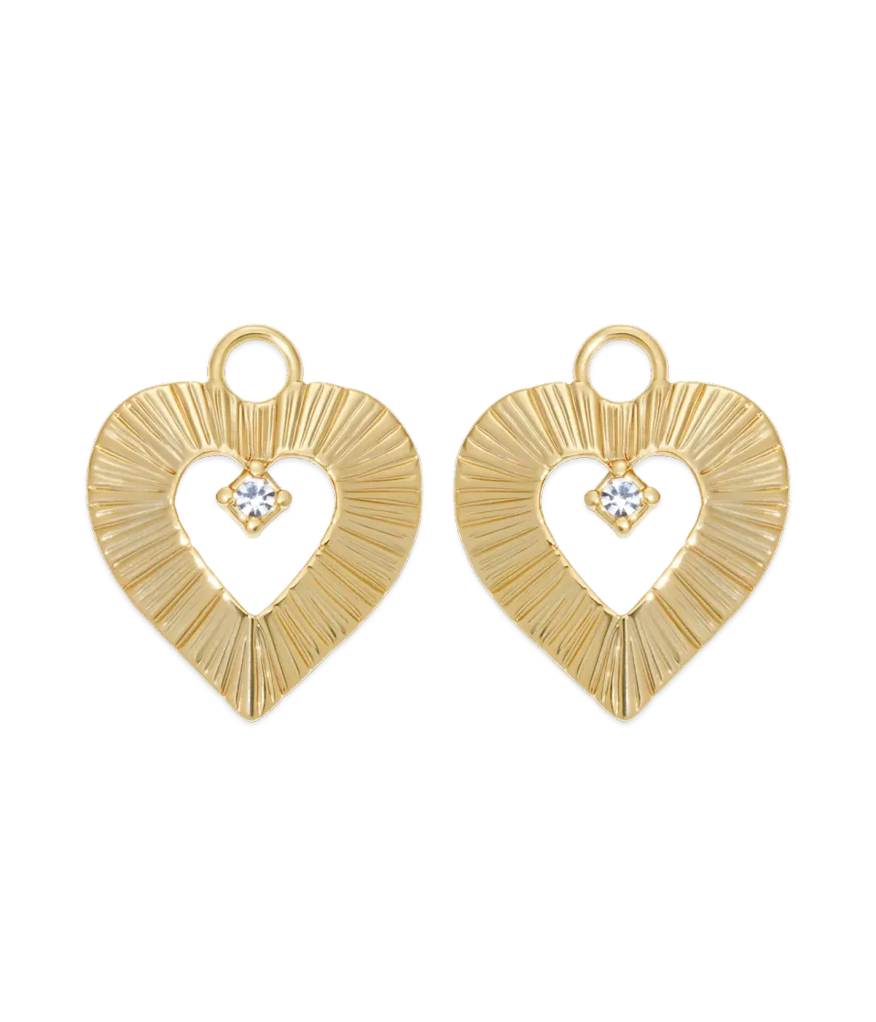 Loren Hope Heart Huggie Charms øredobber gull forgylt