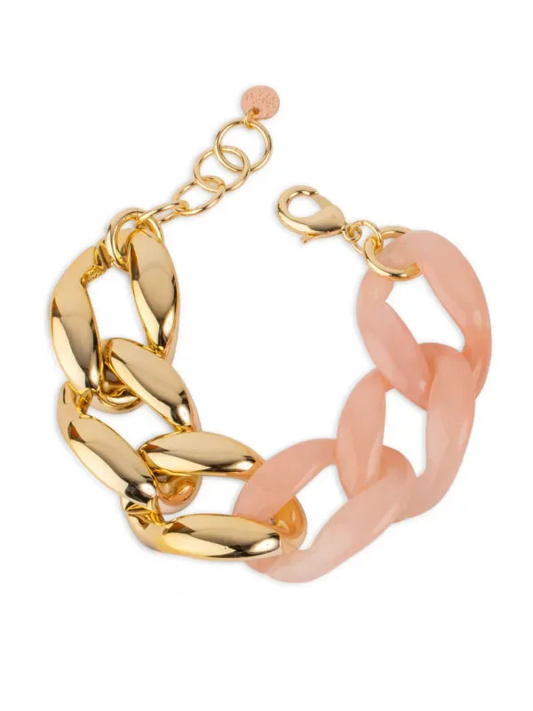 pfg Stockholm Avenue armbånd rosa resin gull